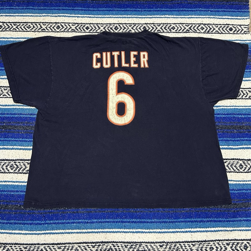 Jay Cutler Chicago Bears #6 NFL Team Apparel T Shirt Mens 3XL Navy Football